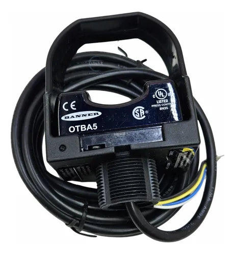 OTBA5 Serie OTB: Botón táctil de acción momentánea con contacto de seguridad negro; Entrada: 120 V CA; Carcasa superior: polisulfona; Salida: relé E/M (SPDT); Cable integral de 2 m (6,5 pies) 27986