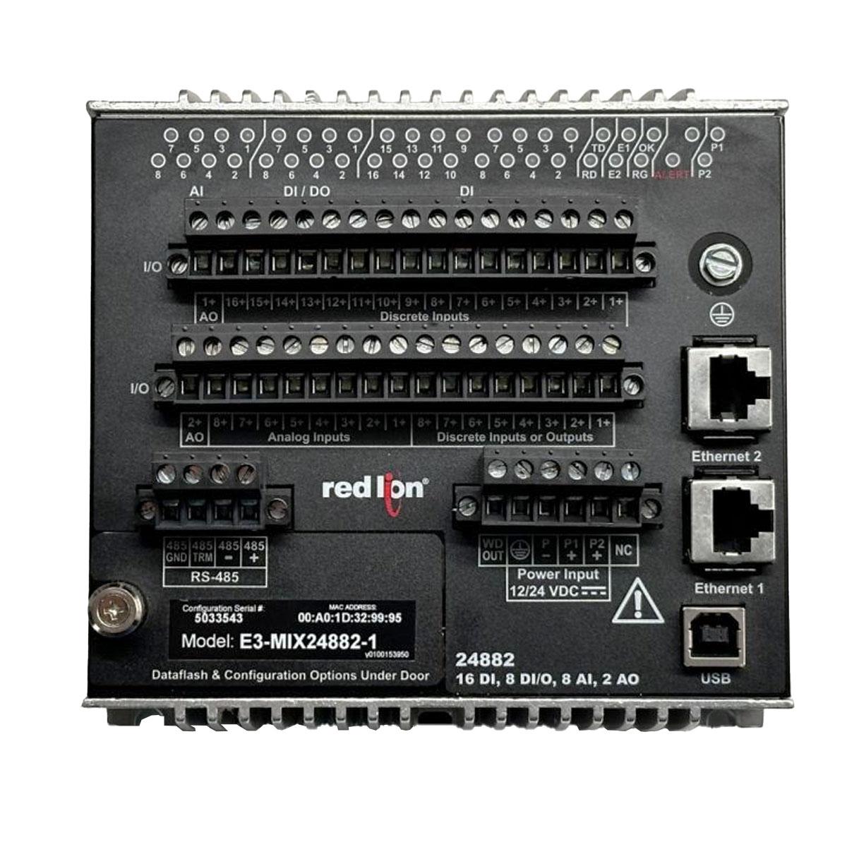 E3-MIX24882-1 MODULO DE 34 ENT Y SAL MEZCLADAS 16 ENT DIGIT 8 SAL/ENT  ANALOG 2 SAL  ALIMENT 10 A 30V CD 2 PUERTOS