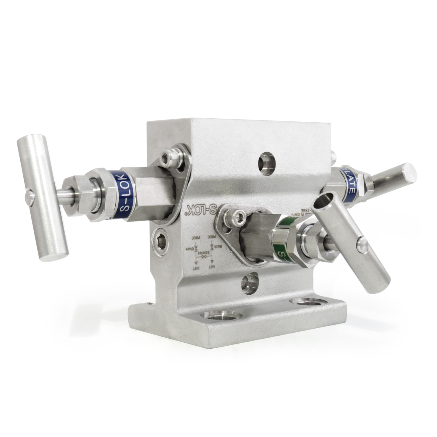 SM3V1-F-8N-S6 Manifold 3 vias tipo montaje directo-brida simple, 1/2" NPT Roscada hembra