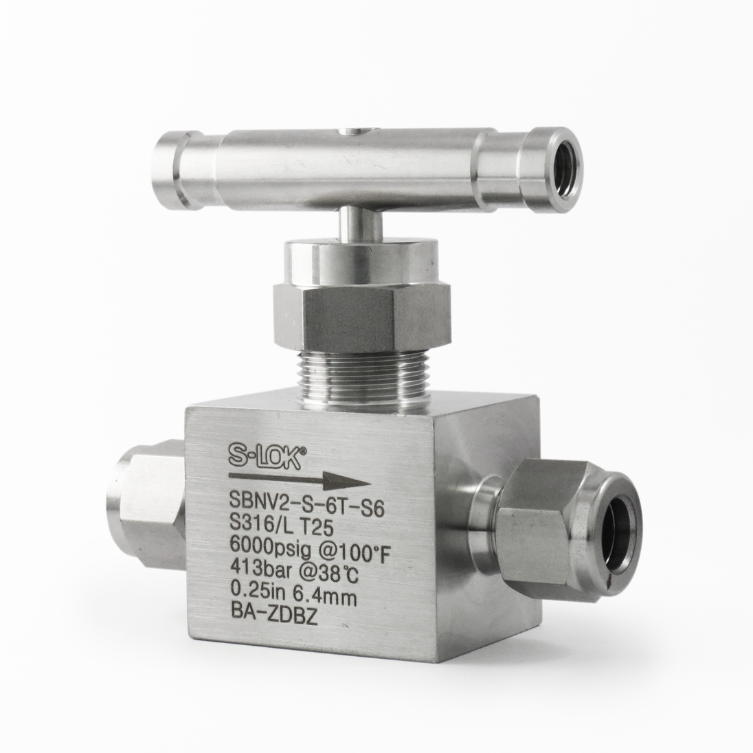 SBNV2-S-6T-S6 Válvula de Aguja 3/8" OD