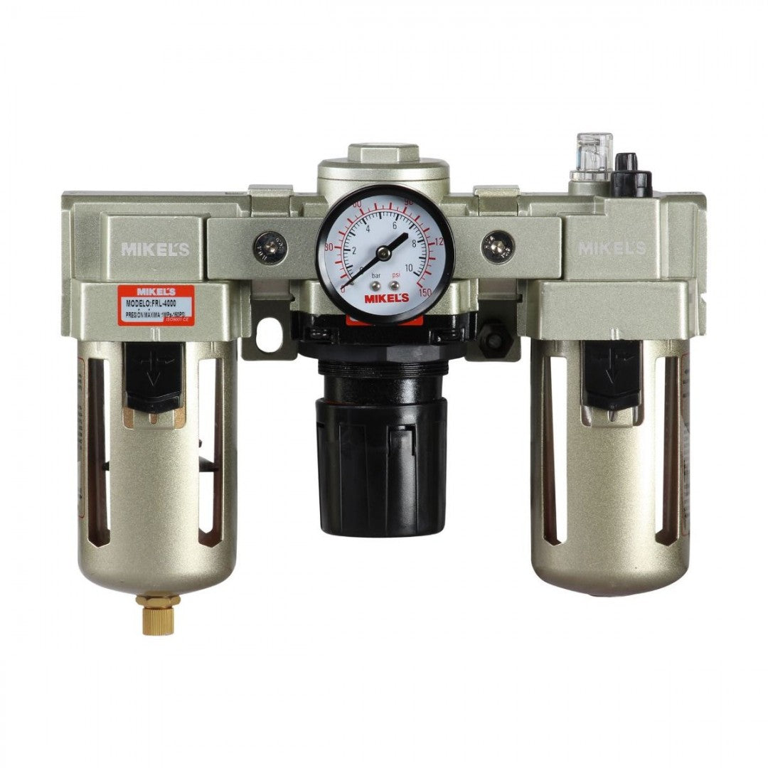 EIC5000-102 FILTRO REGULADOR LUBRICADOR 1 C/MANOMETRO DREN MANUAL 6500 L/MIN 3 UNIDADES  BAR