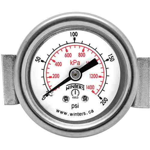 W25EPMBP 76-4 - MANOVACUOMETRO 2.5X1/4 POSTE 30-60 0-4 PSI/Kg