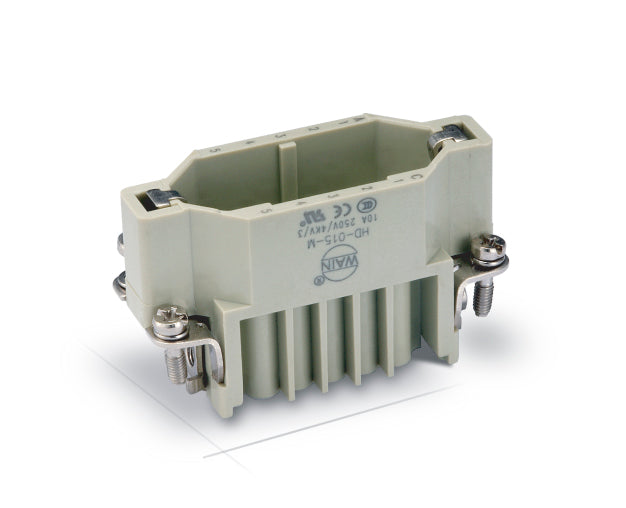 83303 HD-015-MC - CONECTOR MACHO 250V 10A 15POLOS + TIERRA SIN PIN