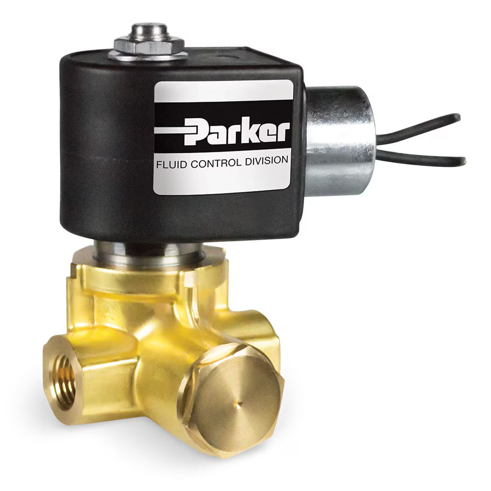 7122KBN2GF00 Parker Skinner - Válvula a presión de latón de acción directa, 2 vías, normalmente abierto, 1/4" NPT