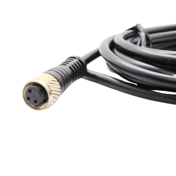ZA08FAF03ST20CB25LC CABLE RECTO HEMBRA 3PINS CONECTOR M8 2MTS LARGO NEGRO