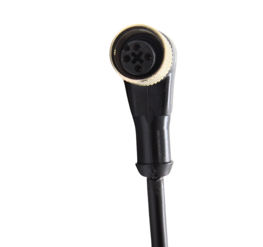 ZA12FAF04RA20CB34LC CABLE CURVO HEMBRA 4PINS CONECTOR M12 2MTS LARGO NEGRO