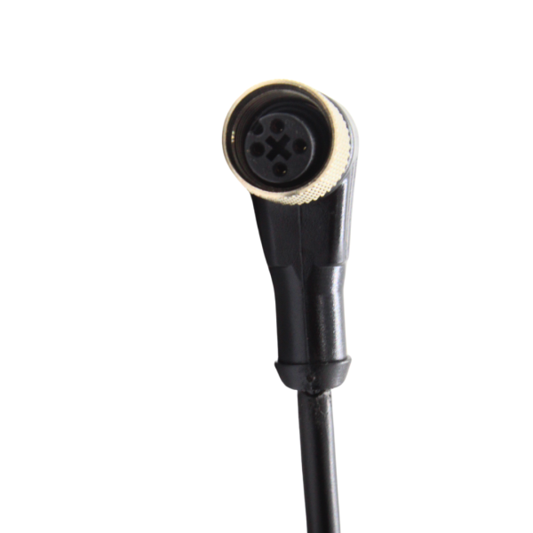 ZA12FAF04RA50CB34 CABLE CURVO HEMBRA 4PINS CONECTOR M12 5MTS LARGO NEGRO