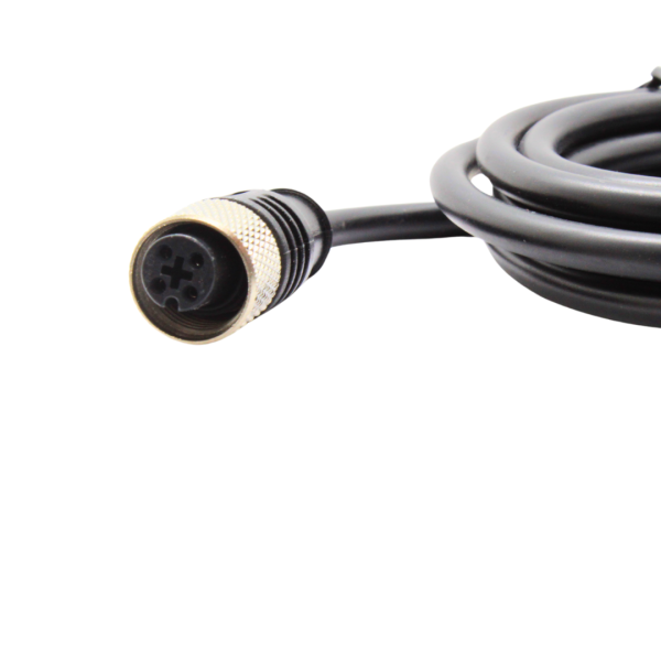 ZA12FAF04ST20CB34LC CABLE RECTO HEMBRA 4PINS CONECTOR M12 2MTS LARGO NEGRO