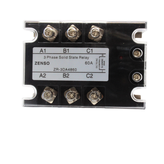 ZR3DA4860 RELE EDO. SOLIDO TRIFASICO CONTROL 5-32VCD CARGA 60AMP 480VCA