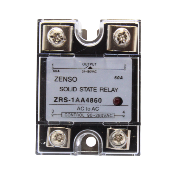 ZRS1AA4860 RELE EDO. SOLIDO MONOFASICO 60AMP 90-280VCA SALIDA 24-480VCA