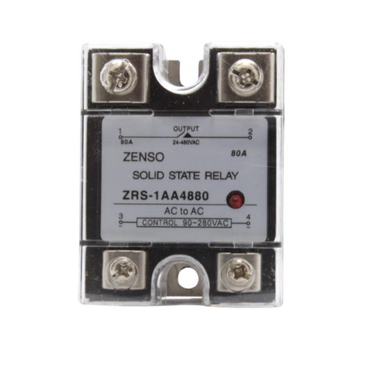 ZRS1AA4880 RELE EDO. SOLIDO MONOFASICO 80AMP 90-280VCA SALIDA 24-480VCA