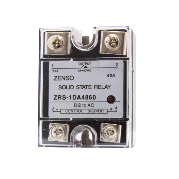 ZRS1DA4860 RELE EDO. SOLIDO MONOFASICO 60AMP 3-32VCD SALIDA 24-480VCA