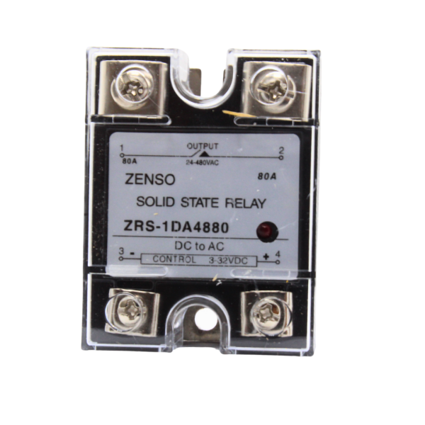 ZRS1DA4880 RELE EDO. SOLIDO MONOFASICO 80AMP 3-32VCD SALIDA 24-480VCA