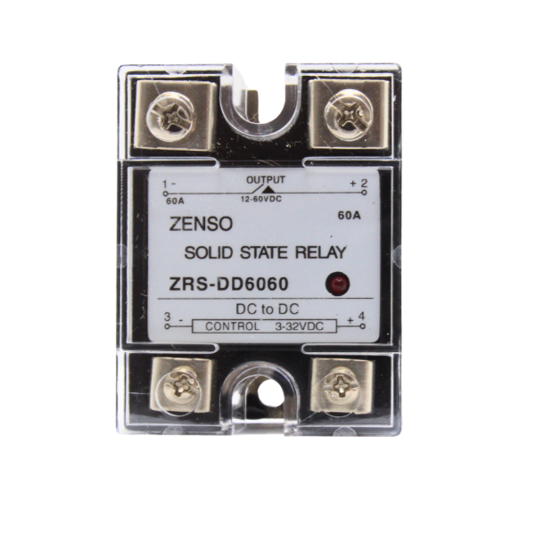 ZRSDD6060 RELE EDO. SOLIDO MONOFASICO 60AMP 3-32VCD SALIDA 12-60VCD