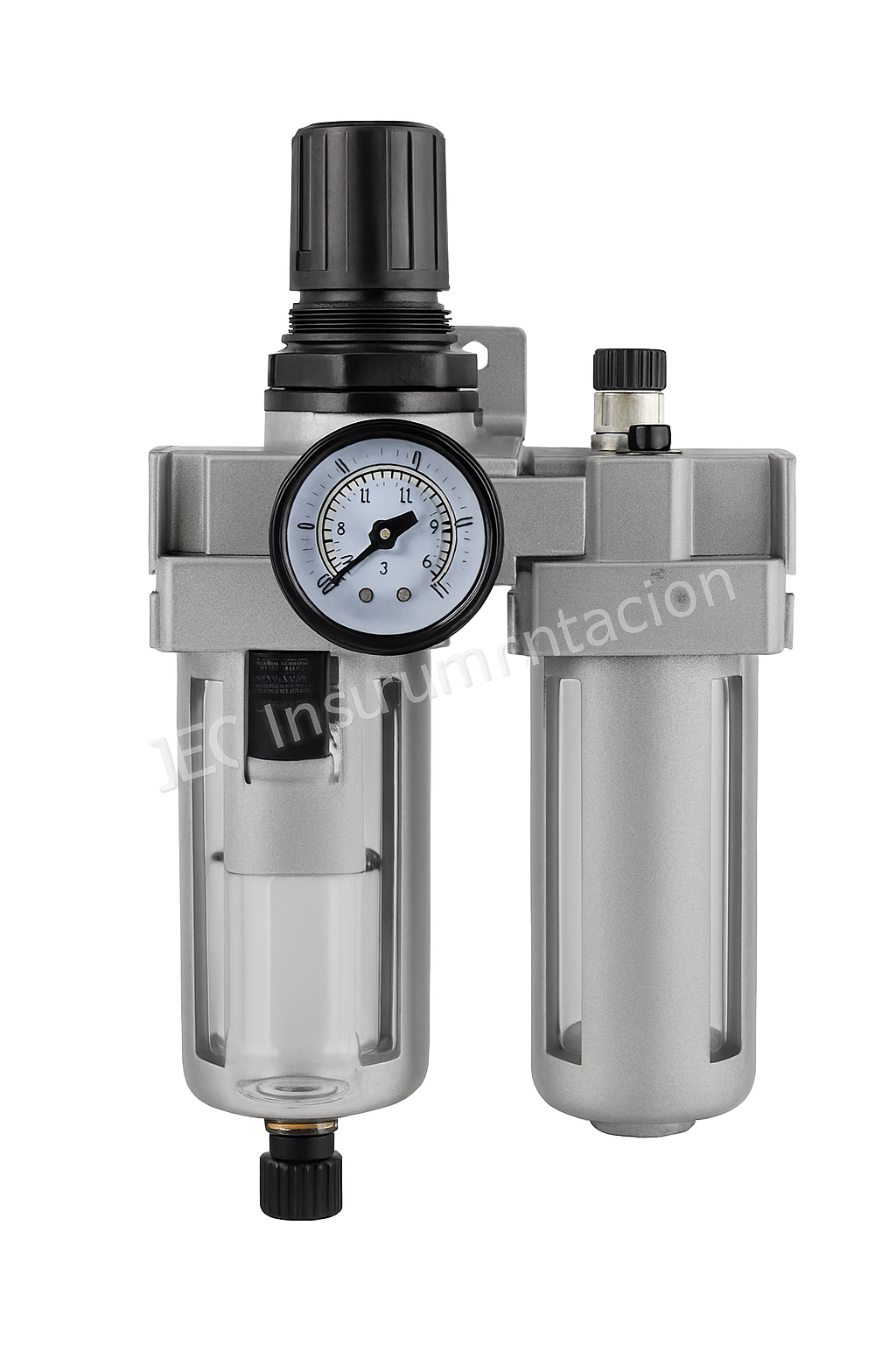 EIC4000-04 FILTRO REGULADOR LUBRICADOR 1/2 C/MANOMETRO DREN MANUAL 5200 L/MIN 3 UNIDADES
