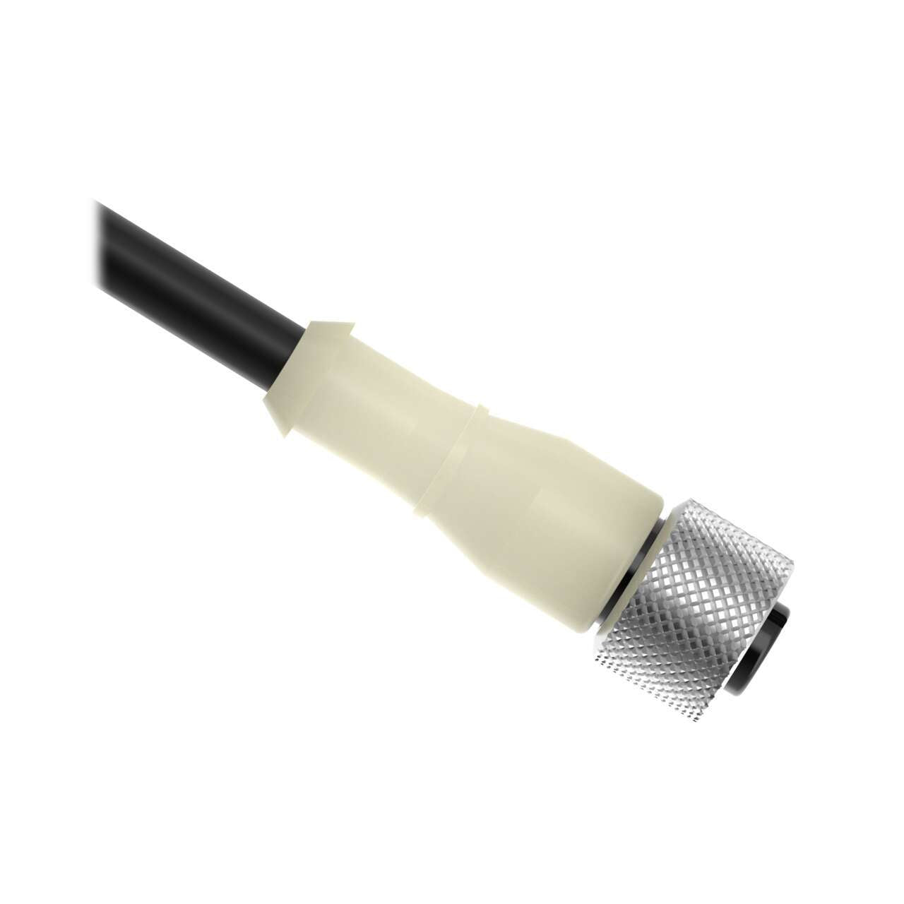 MQDC-415-GYP Cable: M12 de un solo extremo; conector hembra recto de 4 pines; 5 m (16,4 pies) 4 x 22, revestimiento de PVC negro; PVC blanco translúcido; tuerca de acoplamiento de latón niquelado 810513