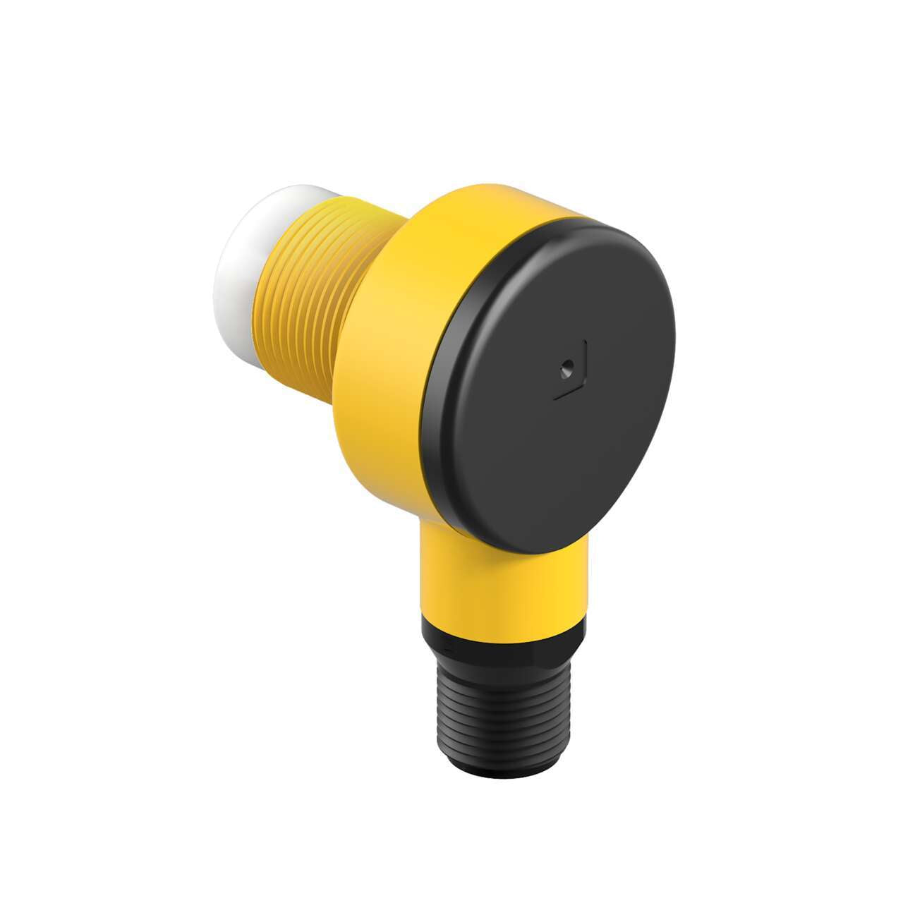 T18GRYNQ EZ-LIGHT: Carcasa termoplástica de ángulo recto de 18 mm; Uso general de 3 colores: luz verde, roja y amarilla; Pantalla fija; Encapsulado NPN (disipación) IP67; Conector rápido integral M12 74042