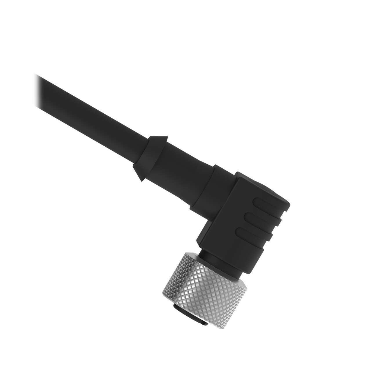 MQDC2S-806RA Cable: M12 de un solo extremo; conector hembra de ángulo recto de 8 pines; revestimiento de PVC negro blindado de 8 x 24 de 2 m (6,56 pies); tuerca de acoplamiento de latón niquelado 54616