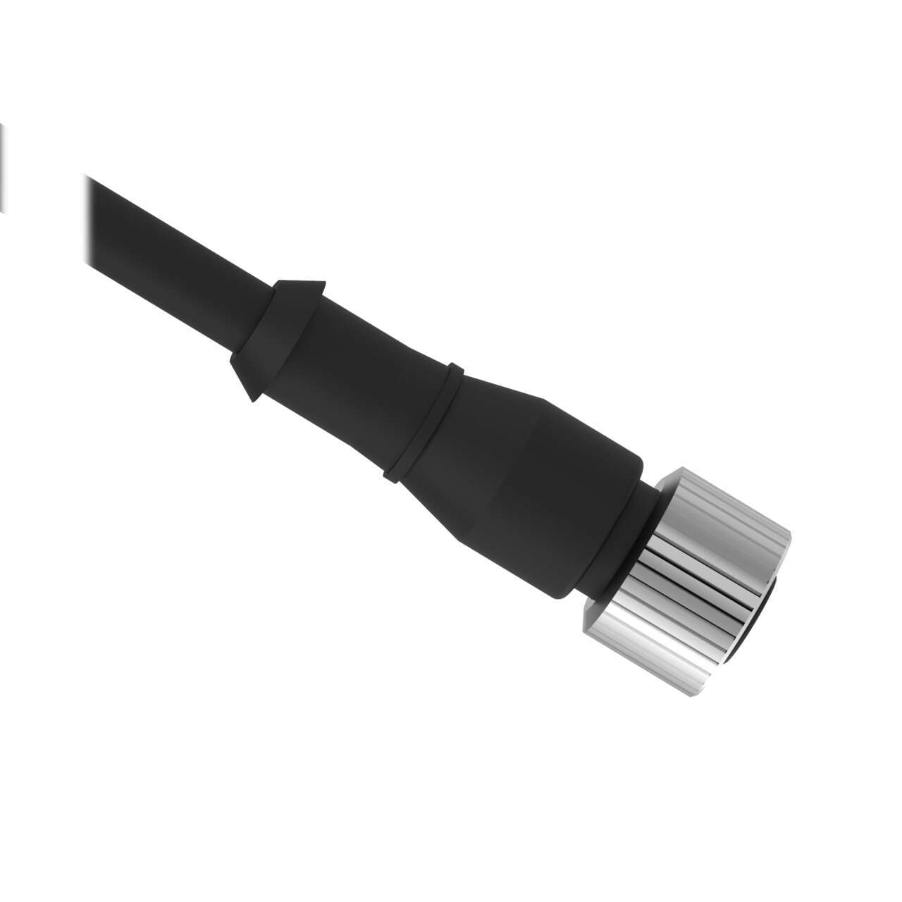 MQDC20SS-530 Cable: M12 de un solo extremo; conector hembra recto de 5 pines; revestimiento de PVC negro de 5 x 20 de 9 m (29,53 pies); tuerca de acoplamiento de acero inoxidable 316 79875