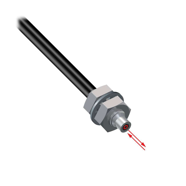 PBCT46U Fibra plástica; Reflectividad difusa; Diámetro del núcleo: 1,0 mm y 16 x 0,25 mm; Longitud de fibra: 2 m; Coaxial, rosca; Corte libre 35214.