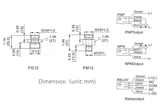 Flujostato LEFOO FS211-G 1/2", Rosca 1/2", Relay 24V