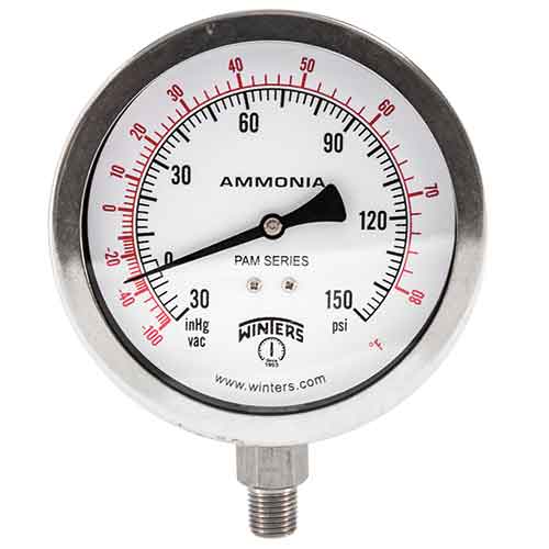 W25EAMSI 76-11 (PAM1699) manometro 2.5x1/4 inf amoniaco 30-150 psi.
