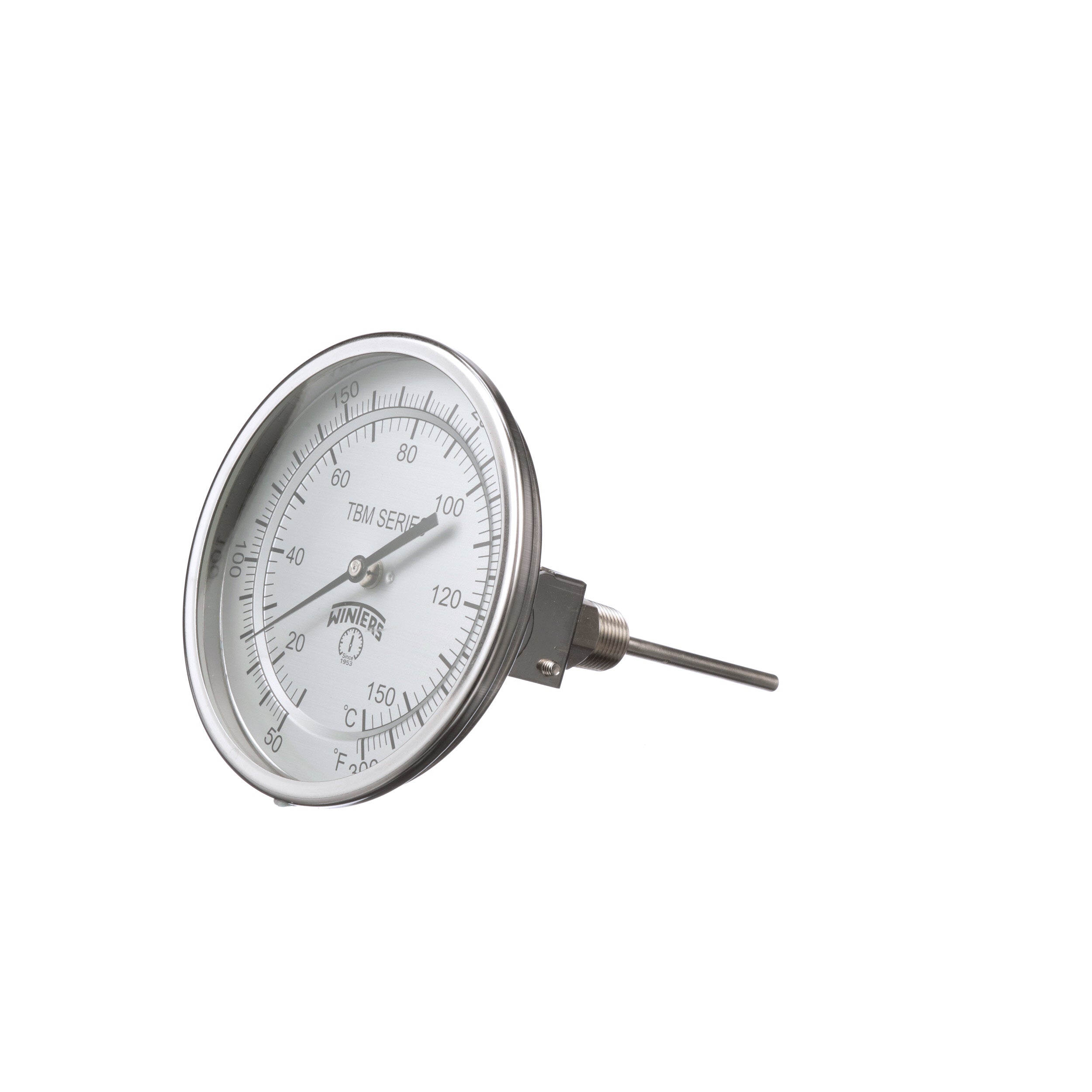 TBM52240-B34 termómetro bimetalico carat 5 angulo variable 0-300°c vastago 24 pulg lente inasti conex 1/2