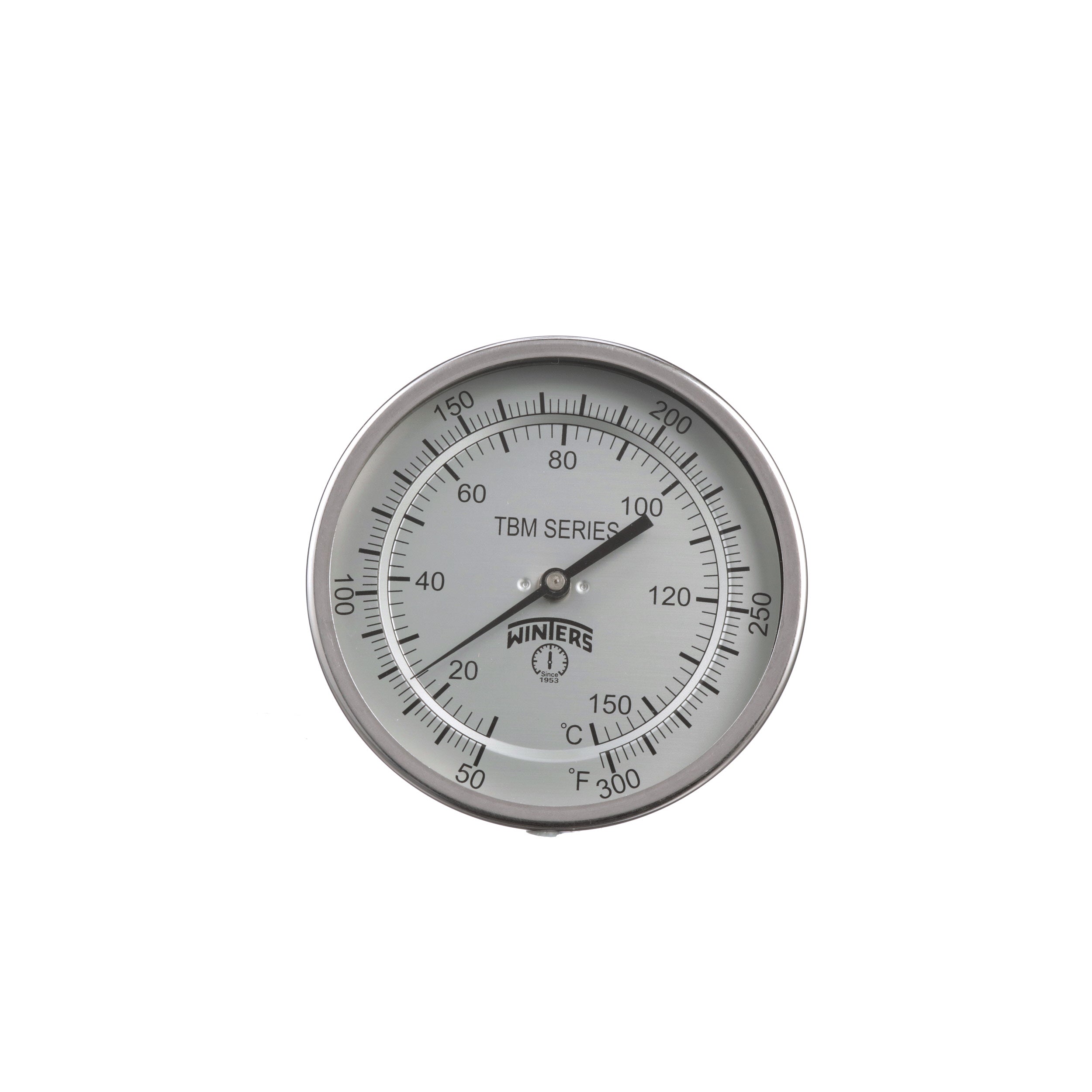 TBM52240-B34 termómetro bimetalico carat 5 angulo variable 0-300°c vastago 24 pulg lente inasti conex 1/2