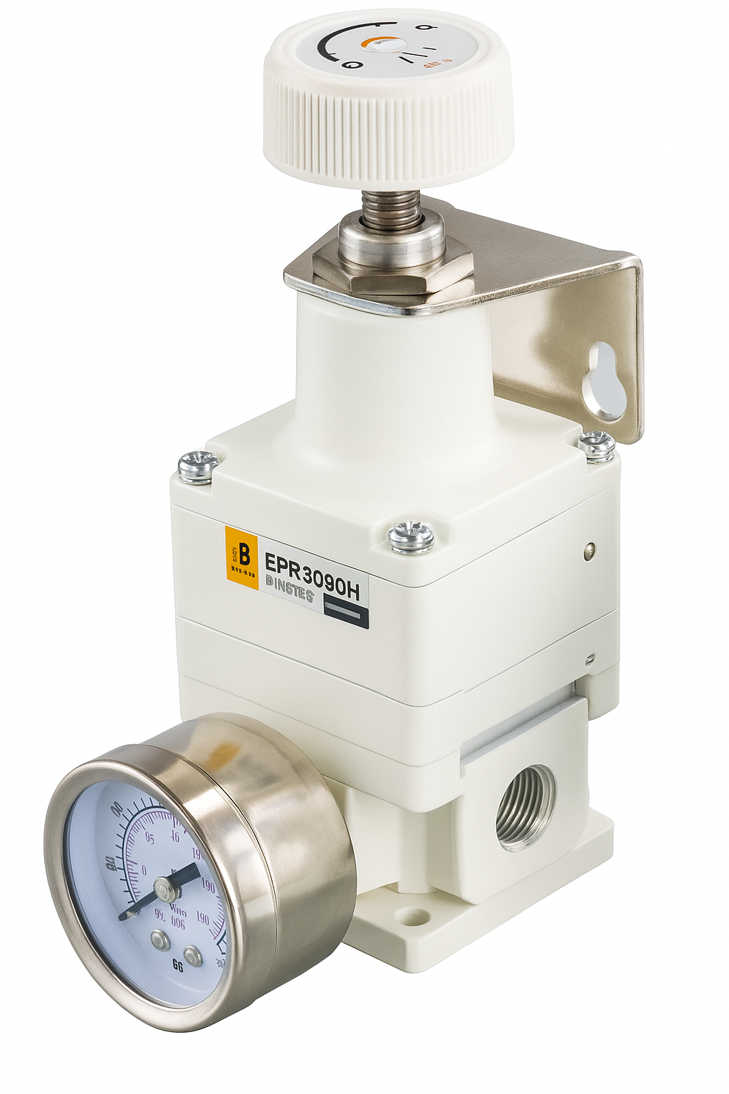 EPR3000-02H4 regulador de alta precision, 1/4 in, 0.01-0.8mpa, incluye soporte