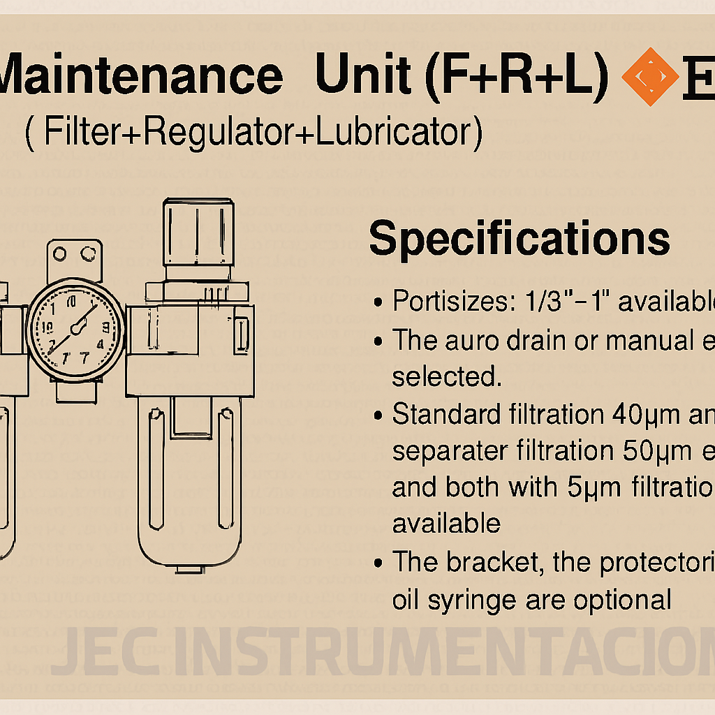 EC5000-06 FILTRO REGULADOR LUBRICADOR F+R+L 3/4 DREN MANUAL 5600 L/MIN 3 UNIDADES