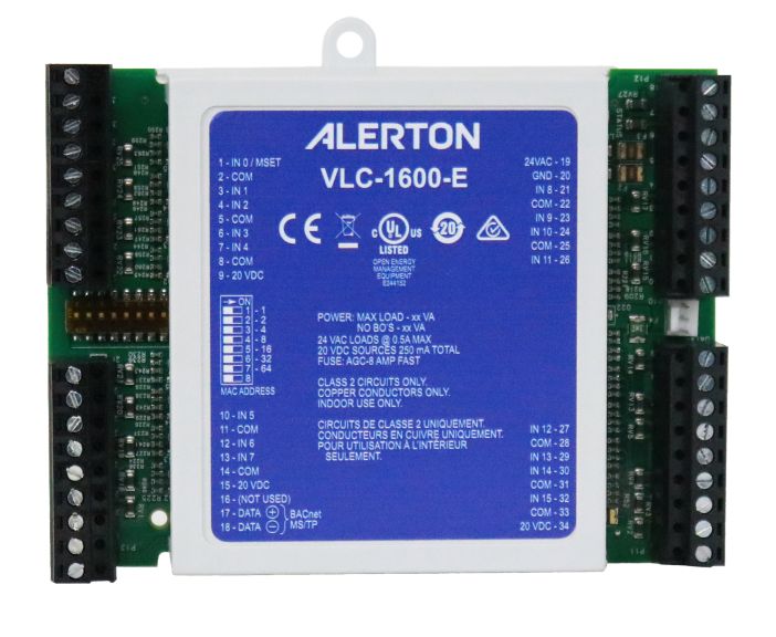 VLC-853-E - CONTROLADOR BACNET CON 8 ENTRADAS UNIVERSALES, 5 SALIDAS TRIAC BINARIAS Y 3 SALIDAS ANALOGICAS