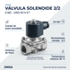 Ilustración comercial de la válvula solenoide E-MC UWS-50-V-E7 de acero inoxidable