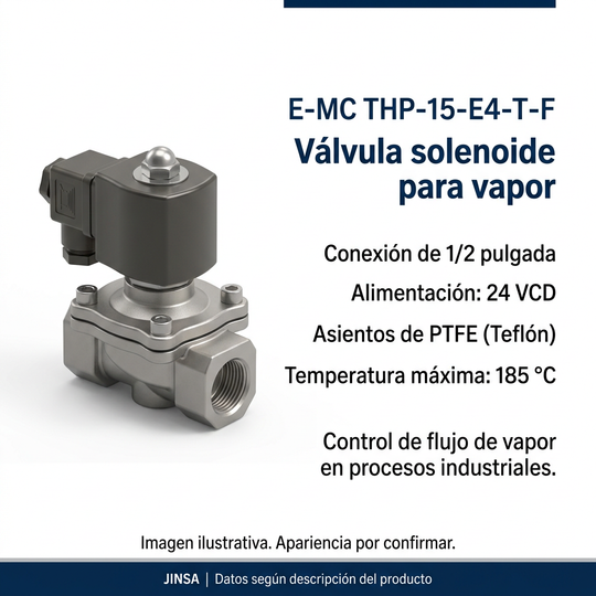 Imagen descriptiva de la válvula solenoide E-MC THP-15-E4-T-F