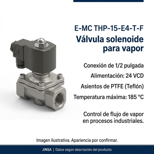 Imagen descriptiva de la válvula solenoide E-MC THP-15-E4-T-F
