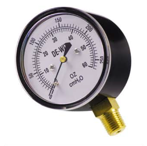 Manómetro DE WIT OZ/63, 2.5", Conexión Inferior 1/4" NPT