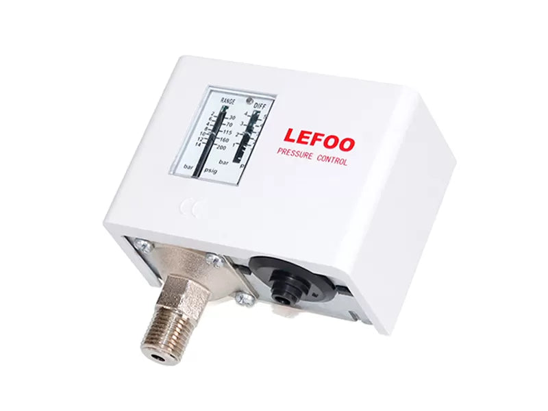 Presostato LEFOO LF5508NPT, Rango -0.2 a 7.5 bar, 1/4" NPT