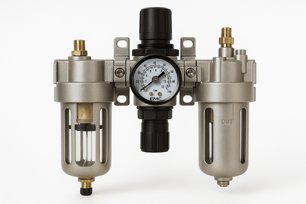 UNIDAD DE MANTENIMIENTO DE 1/4 CON MANOMETRO DE 3 PIEZAS MARCA EMC