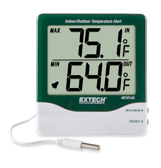401014A TERMOMETRO DIGITAL INTERIOR EXTERIOR DIGITOS GRANDES -10+60 GRAD C / -50+70 GRAD C CON ALARMA