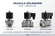 Válvula solenoide E-MC UWS-25-V-E2 ilustrada desde tres ángulos