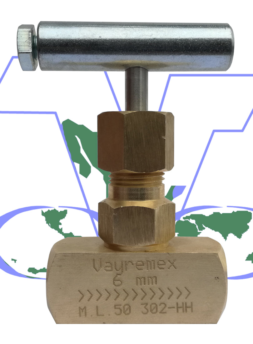 204 HH 1/2 VÁLVULA DE AGUJA PARA BAJA PRESIÓN HEMBRA-HEMBRA
